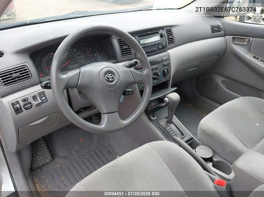 2007 Toyota Corolla Ce/Le/S VIN: 2T1BR32E67C763374 Lot: 30094451