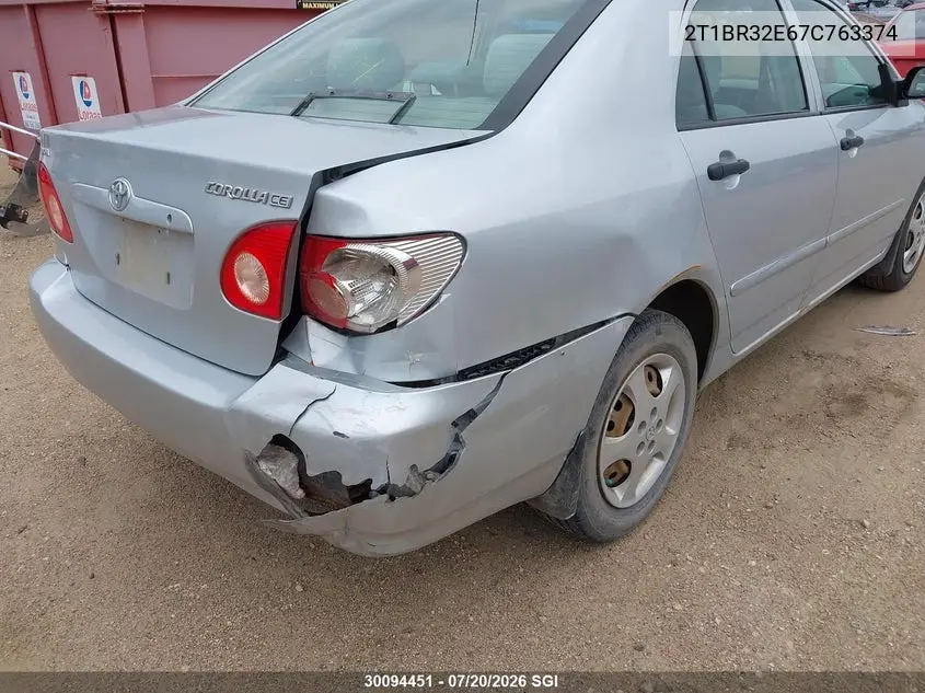2007 Toyota Corolla Ce/Le/S VIN: 2T1BR32E67C763374 Lot: 30094451