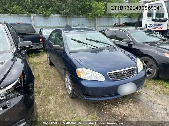 2008 Toyota Corolla Ce VIN: 2T1BR32E48C869341 Lot: 20269850