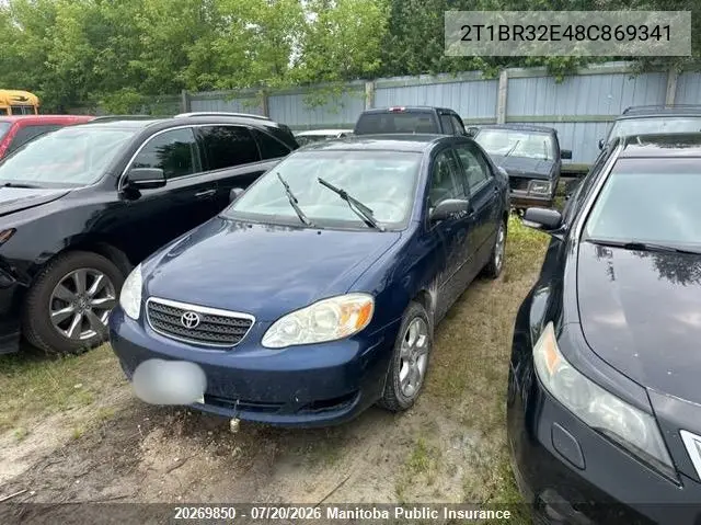 2008 Toyota Corolla Ce VIN: 2T1BR32E48C869341 Lot: 20269850