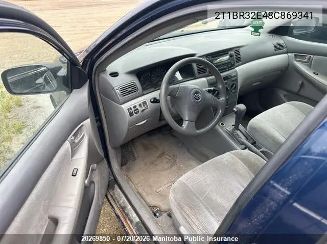 2008 Toyota Corolla Ce VIN: 2T1BR32E48C869341 Lot: 20269850