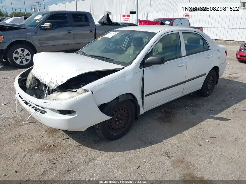 1NXBR32E08Z981522 2008 Toyota Corolla Ce