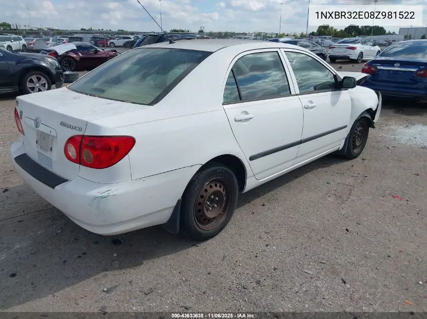 1NXBR32E08Z981522 2008 Toyota Corolla Ce