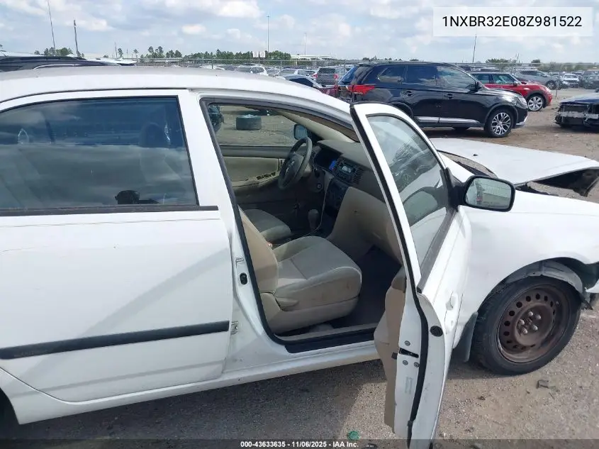 1NXBR32E08Z981522 2008 Toyota Corolla Ce