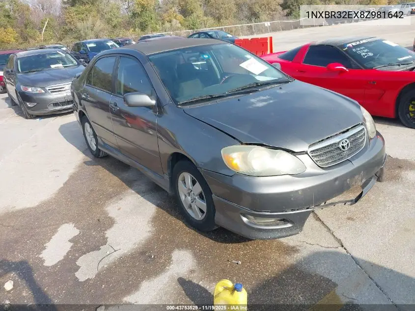 1NXBR32EX8Z981642 2008 Toyota Corolla S