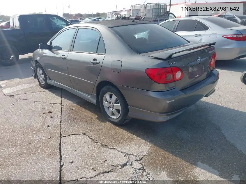 1NXBR32EX8Z981642 2008 Toyota Corolla S