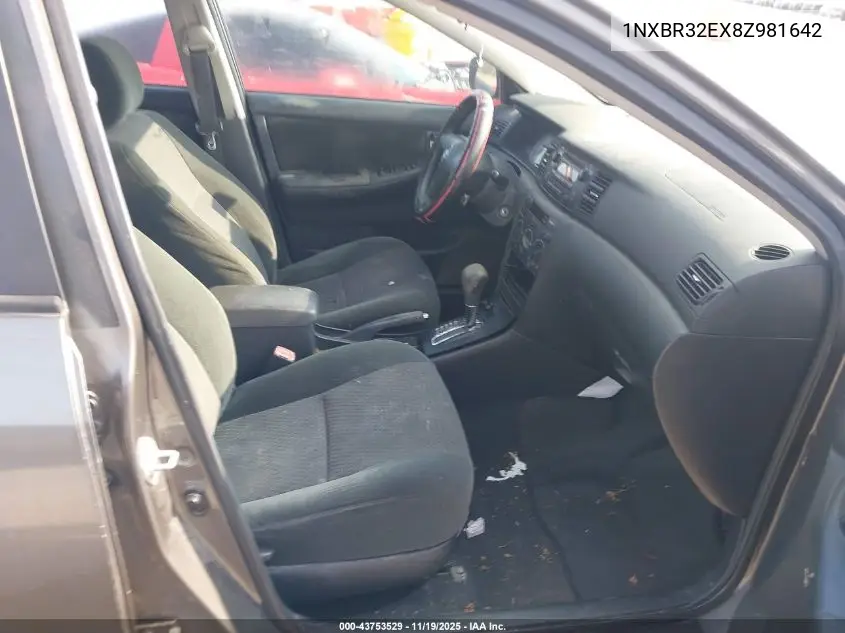 1NXBR32EX8Z981642 2008 Toyota Corolla S
