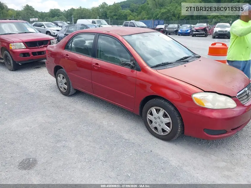 2008 Toyota Corolla Le VIN: 2T1BR32E38C918335 Lot: 45590923