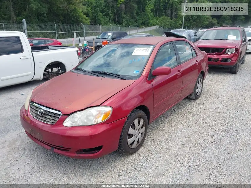 2008 Toyota Corolla Le VIN: 2T1BR32E38C918335 Lot: 45590923