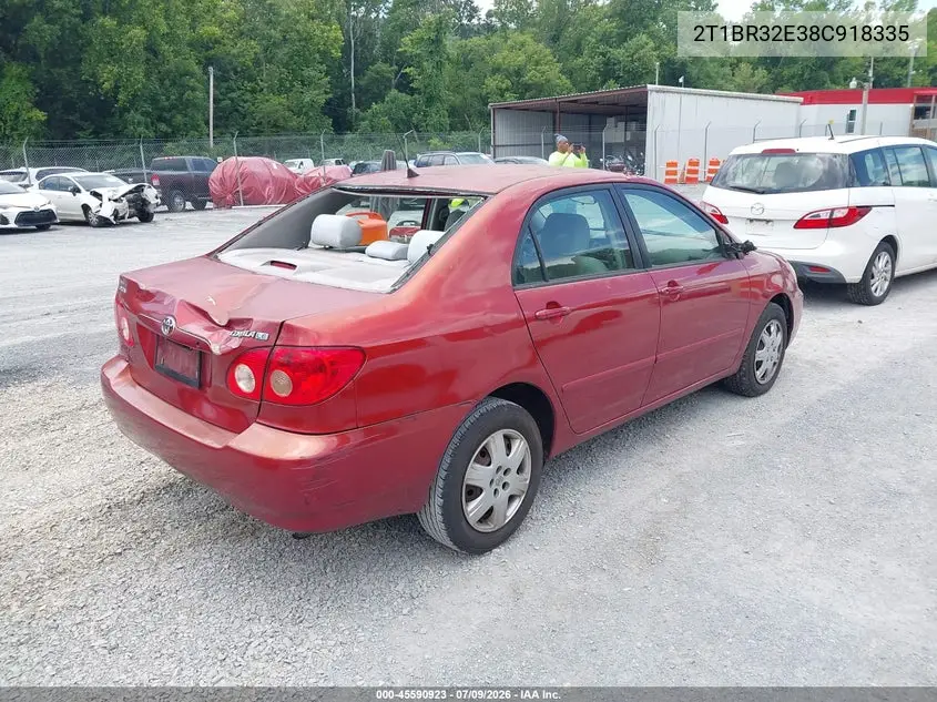 2008 Toyota Corolla Le VIN: 2T1BR32E38C918335 Lot: 45590923