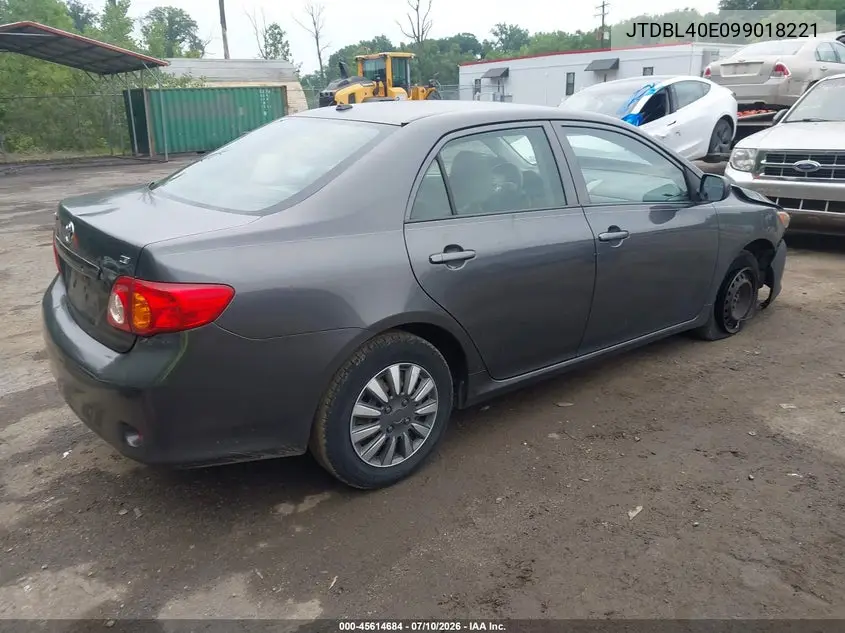 2009 Toyota Corolla Le VIN: JTDBL40E099018221 Lot: 45614684