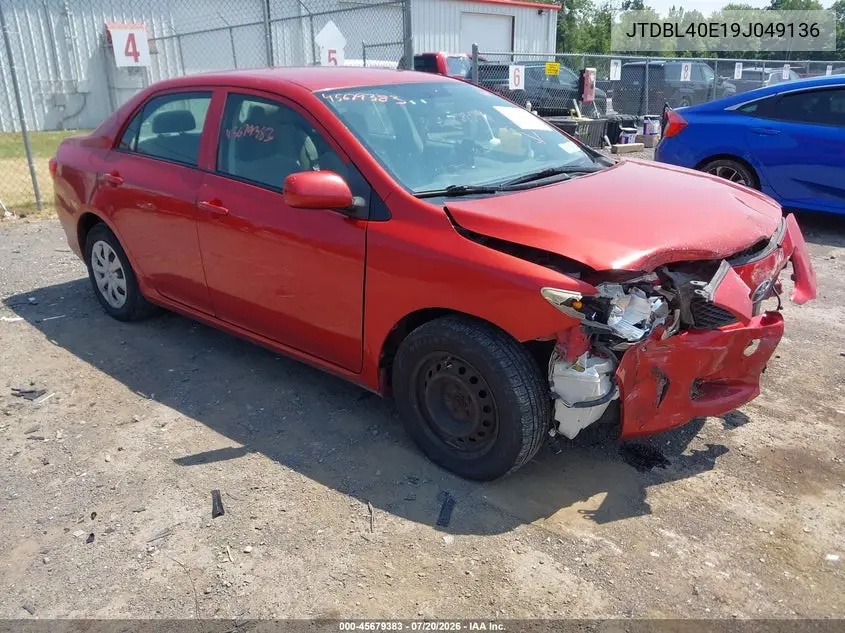 2009 Toyota Corolla Le VIN: JTDBL40E19J049136 Lot: 45679383