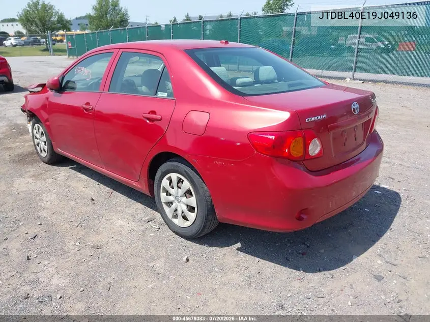 2009 Toyota Corolla Le VIN: JTDBL40E19J049136 Lot: 45679383