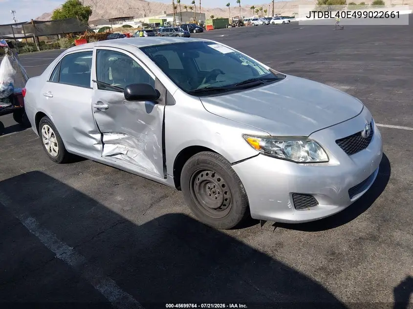 2009 Toyota Corolla VIN: JTDBL40E499022661 Lot: 45699764