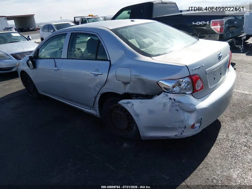 2009 Toyota Corolla VIN: JTDBL40E499022661 Lot: 45699764