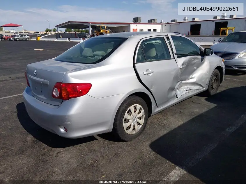 2009 Toyota Corolla VIN: JTDBL40E499022661 Lot: 45699764