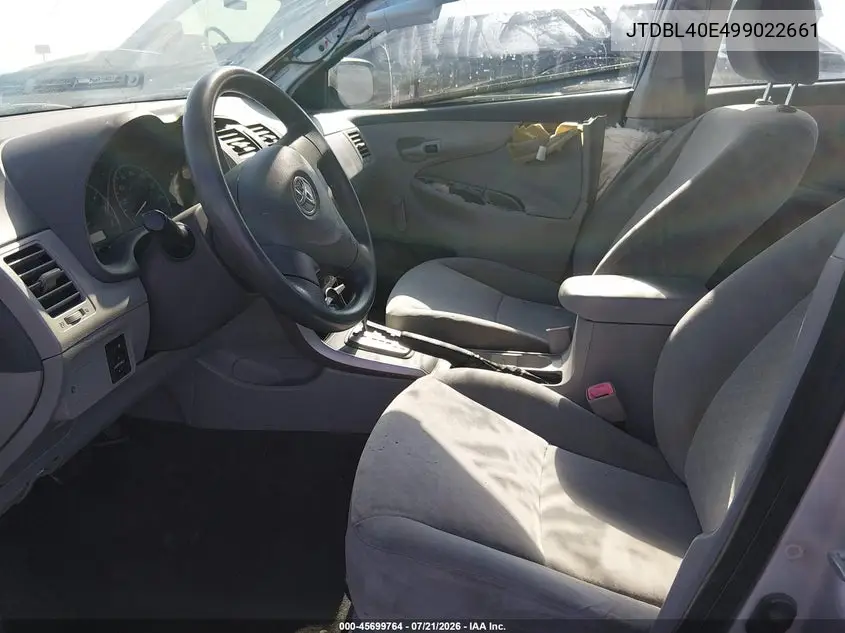 2009 Toyota Corolla VIN: JTDBL40E499022661 Lot: 45699764