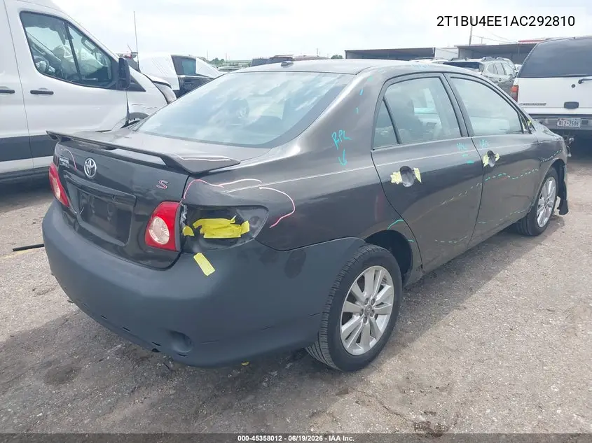 2010 Toyota Corolla S VIN: 2T1BU4EE1AC292810 Lot: 45358012