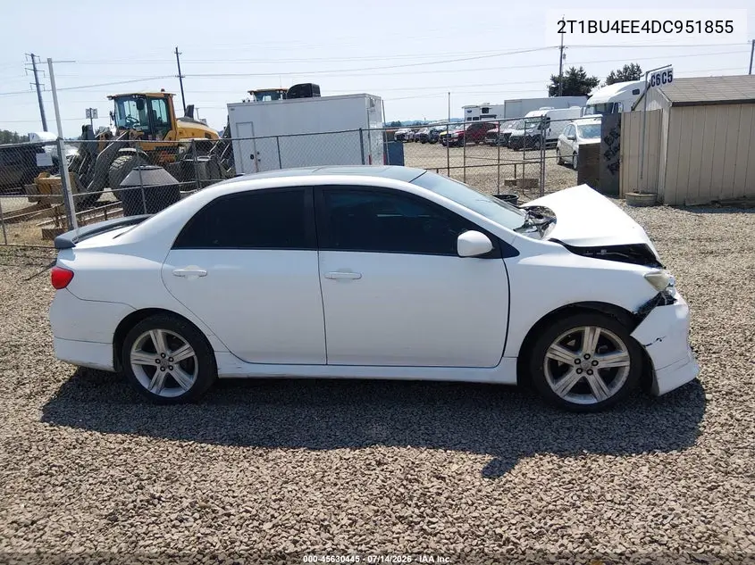 2013 Toyota Corolla S VIN: 2T1BU4EE4DC951855 Lot: 45630445