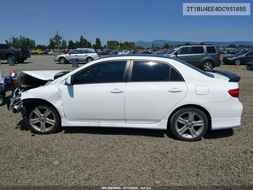 2013 Toyota Corolla S VIN: 2T1BU4EE4DC951855 Lot: 45630445
