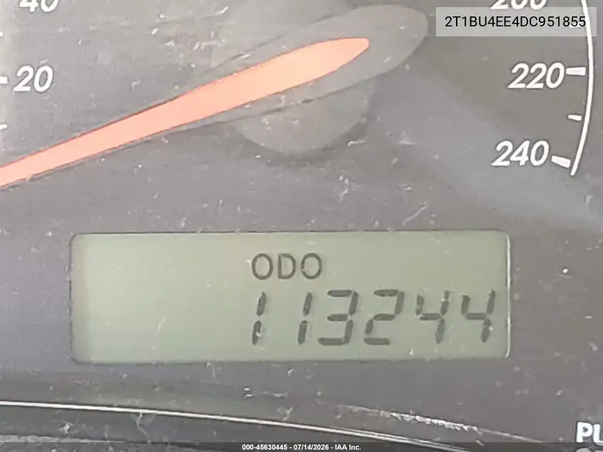 2013 Toyota Corolla S VIN: 2T1BU4EE4DC951855 Lot: 45630445