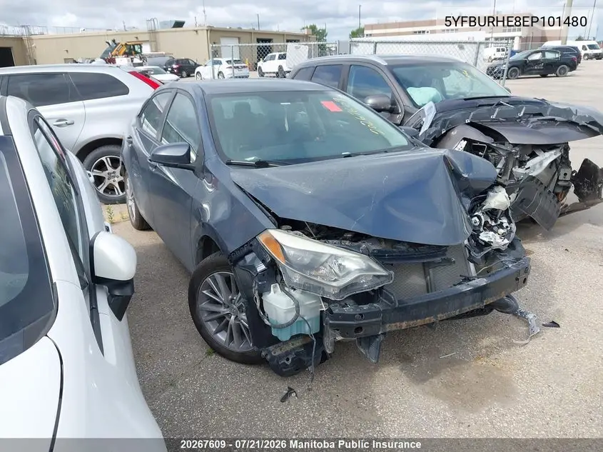 2014 Toyota Corolla Le VIN: 5YFBURHE8EP101480 Lot: 20267609