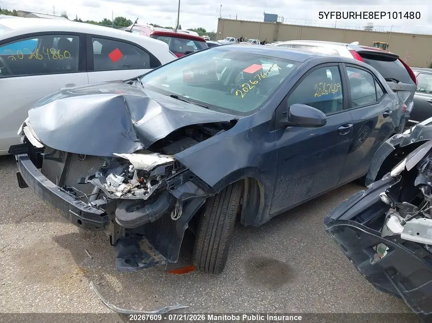 2014 Toyota Corolla Le VIN: 5YFBURHE8EP101480 Lot: 20267609