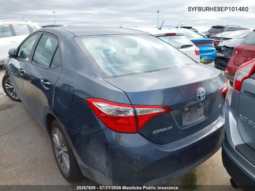 2014 Toyota Corolla Le VIN: 5YFBURHE8EP101480 Lot: 20267609