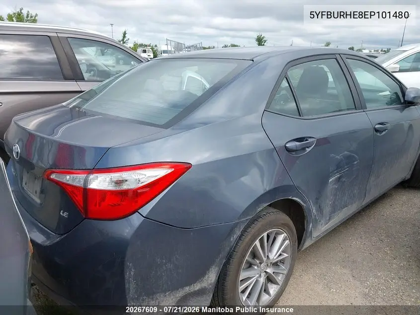 2014 Toyota Corolla Le VIN: 5YFBURHE8EP101480 Lot: 20267609