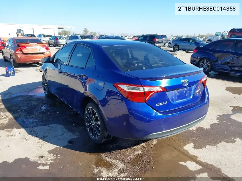 2T1BURHE3EC014358 2014 Toyota Corolla S Plus
