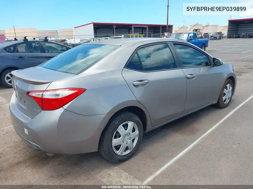 2014 Toyota Corolla Le Eco/Le Eco Plus/Le Eco Premium VIN: 5YFBPRHE9EP039899 Lot: 45324334