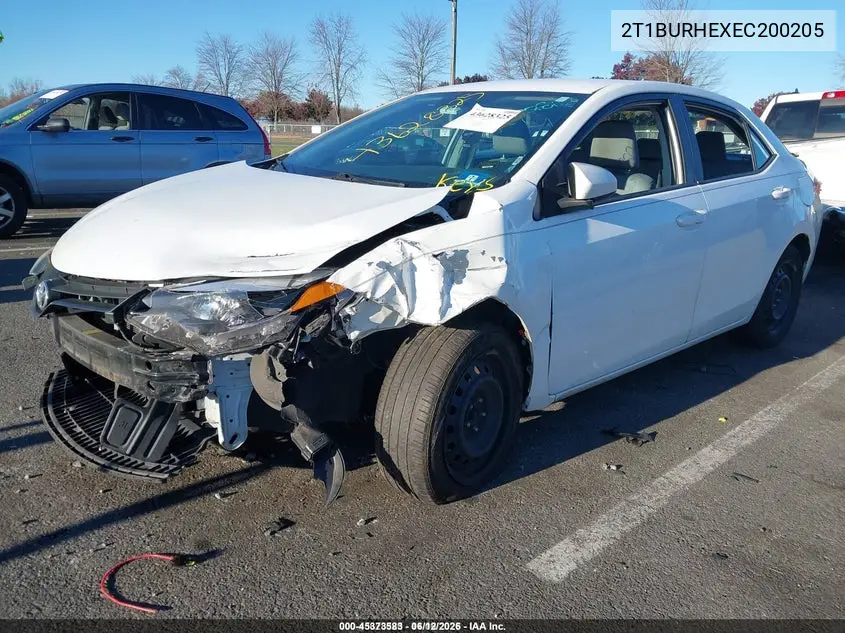 2T1BURHEXEC200205 2014 Toyota Corolla Le