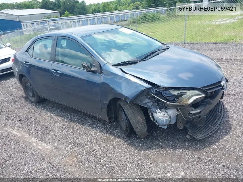 2014 Toyota Corolla Le VIN: 5YFBURHE0EP059421 Lot: 45393573