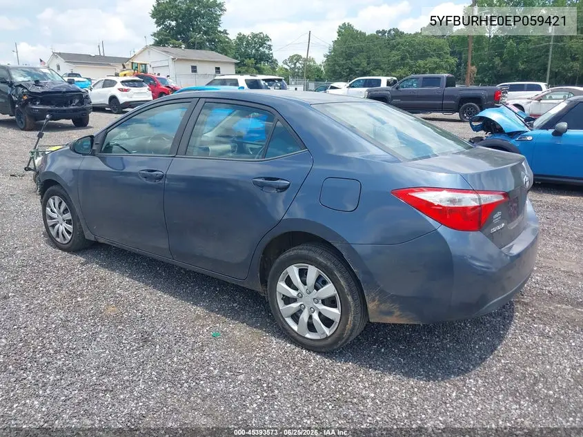 2014 Toyota Corolla Le VIN: 5YFBURHE0EP059421 Lot: 45393573