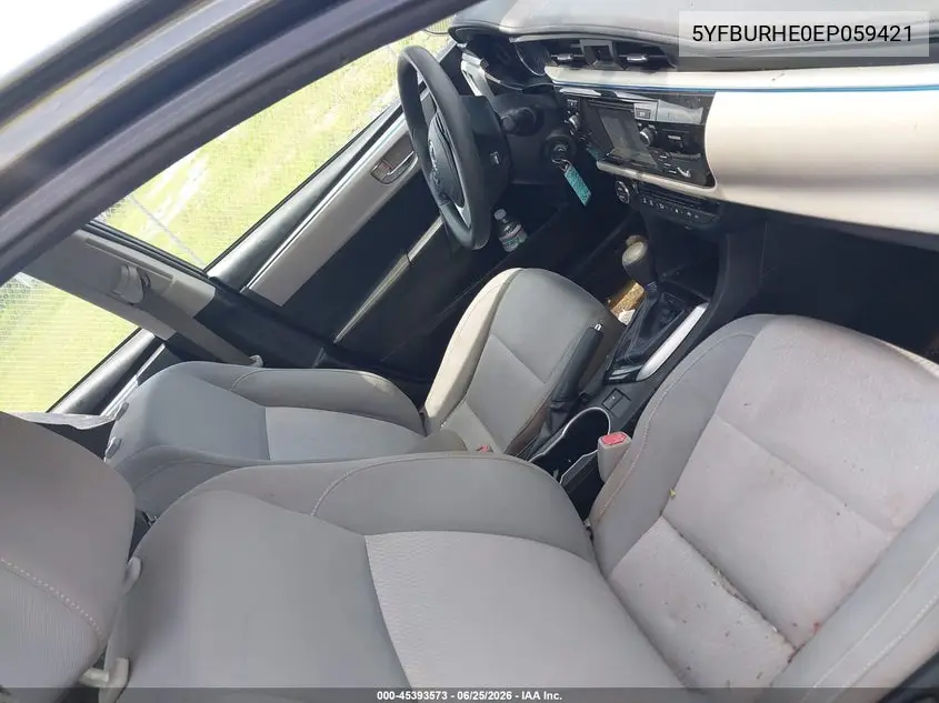 2014 Toyota Corolla Le VIN: 5YFBURHE0EP059421 Lot: 45393573