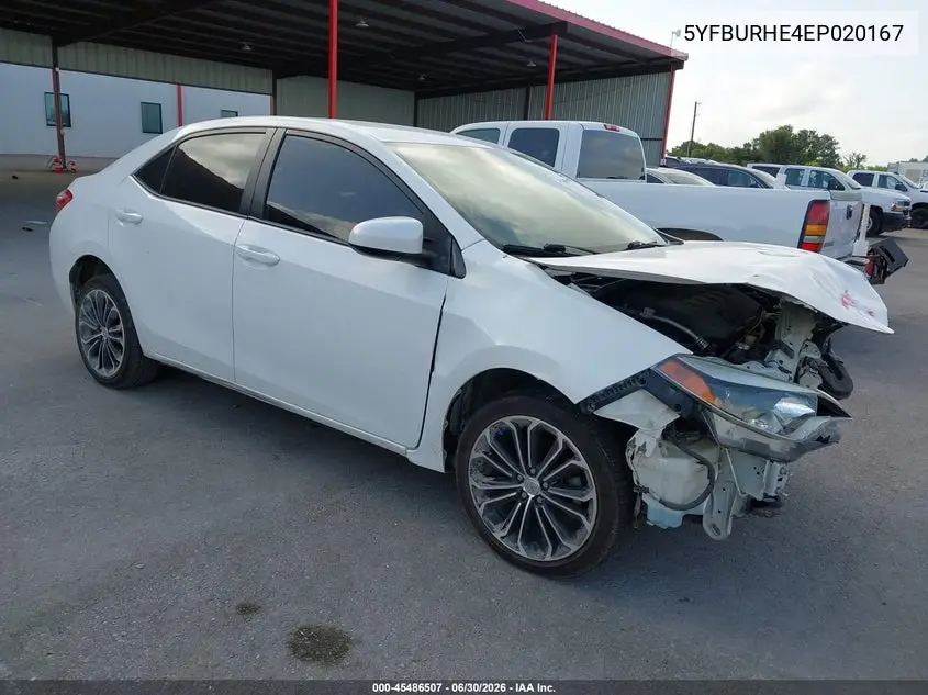2014 Toyota Corolla Le VIN: 5YFBURHE4EP020167 Lot: 45486507