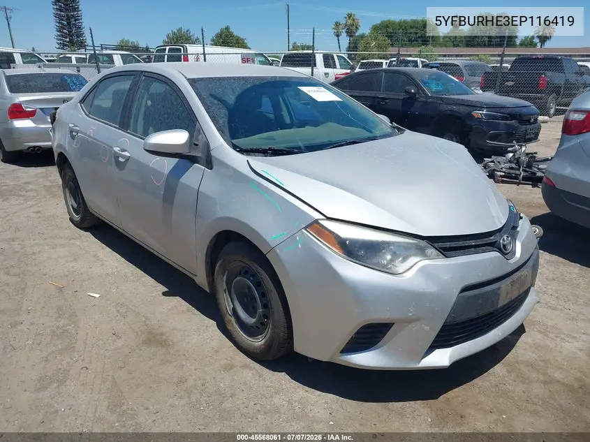 2014 Toyota Corolla L VIN: 5YFBURHE3EP116419 Lot: 45568061