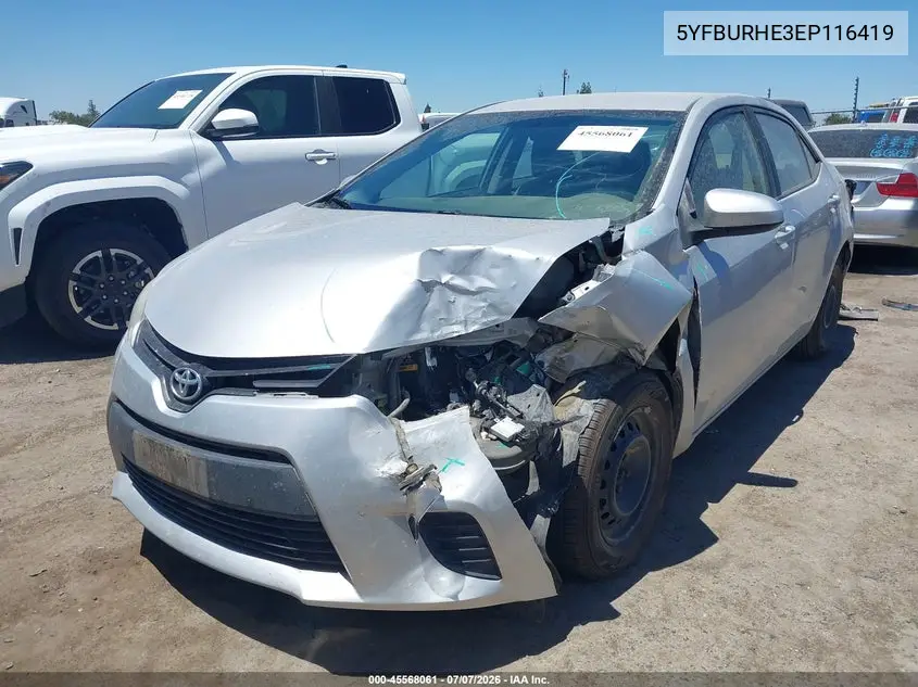 2014 Toyota Corolla L VIN: 5YFBURHE3EP116419 Lot: 45568061