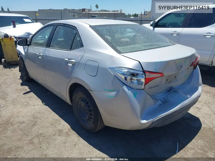 2014 Toyota Corolla L VIN: 5YFBURHE3EP116419 Lot: 45568061