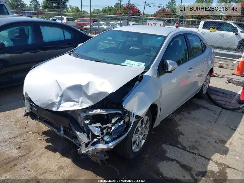 2T1BURHE2EC018143 2014 Toyota Corolla S