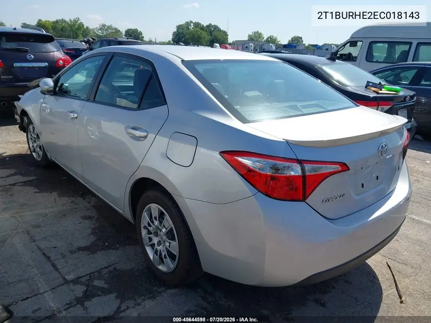 2T1BURHE2EC018143 2014 Toyota Corolla S