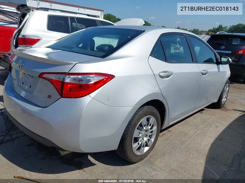 2T1BURHE2EC018143 2014 Toyota Corolla S