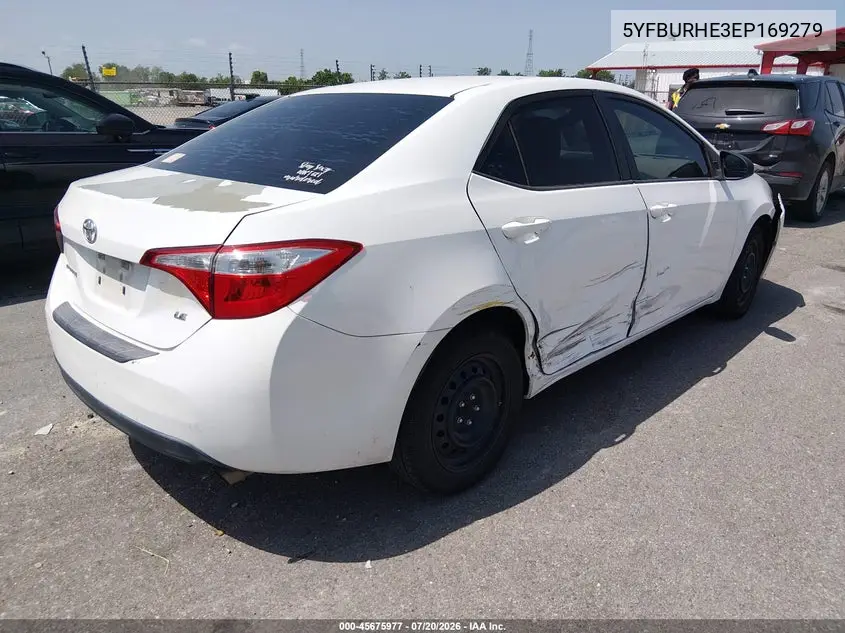 2014 Toyota Corolla Le VIN: 5YFBURHE3EP169279 Lot: 45675977