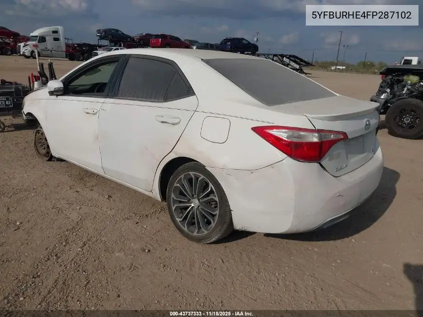 5YFBURHE4FP287102 2015 Toyota Corolla S Plus