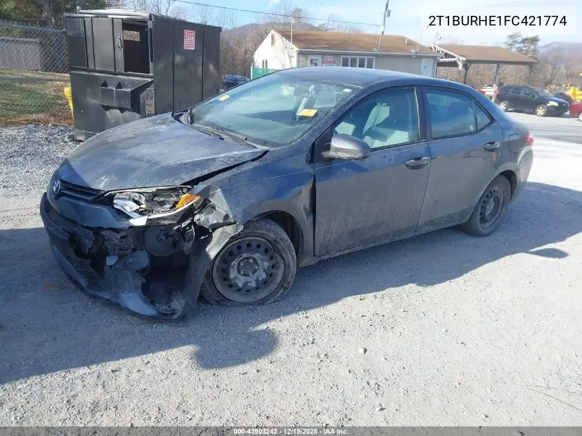2T1BURHE1FC421774 2015 Toyota Corolla Le