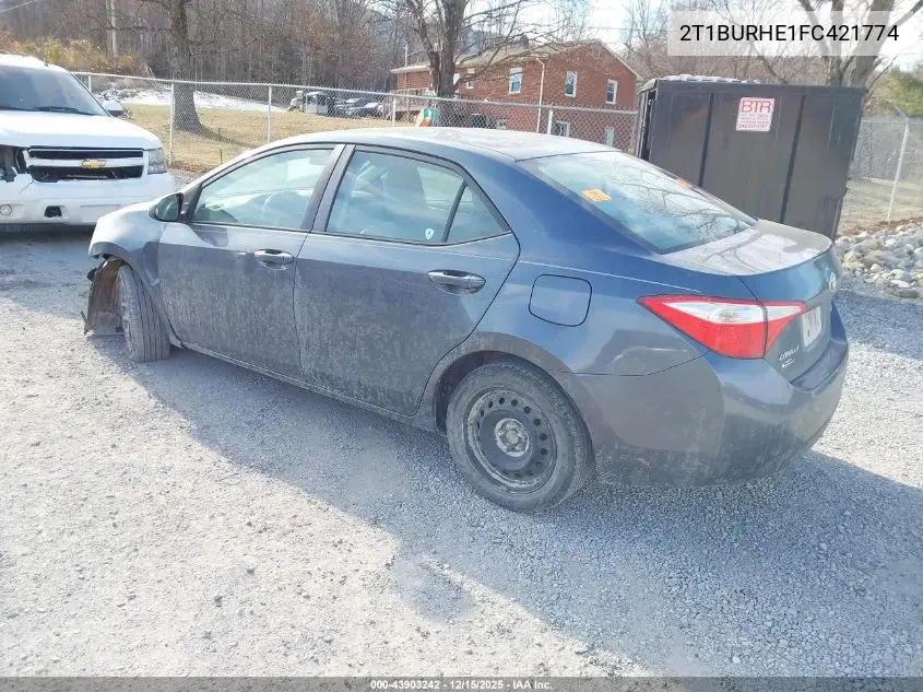 2T1BURHE1FC421774 2015 Toyota Corolla Le