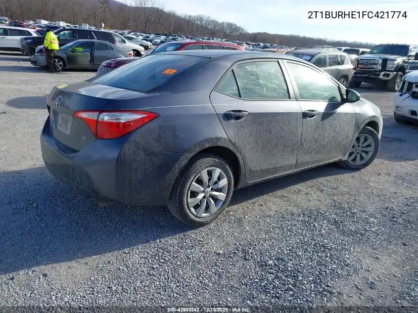 2T1BURHE1FC421774 2015 Toyota Corolla Le