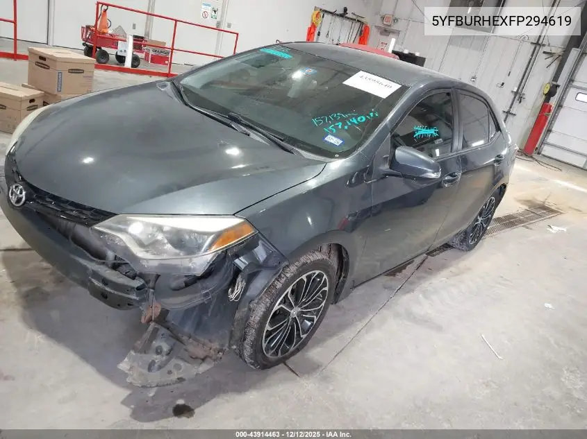 5YFBURHEXFP294619 2015 Toyota Corolla S Plus
