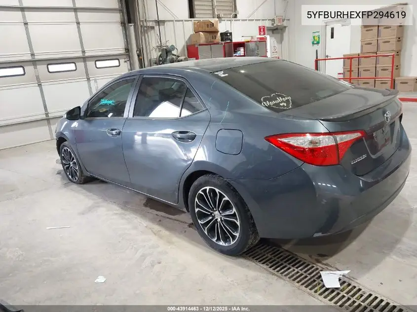 5YFBURHEXFP294619 2015 Toyota Corolla S Plus