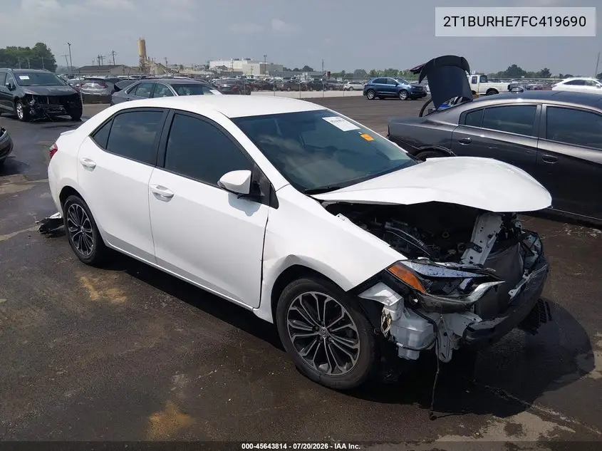 2015 Toyota Corolla S Plus VIN: 2T1BURHE7FC419690 Lot: 45643814